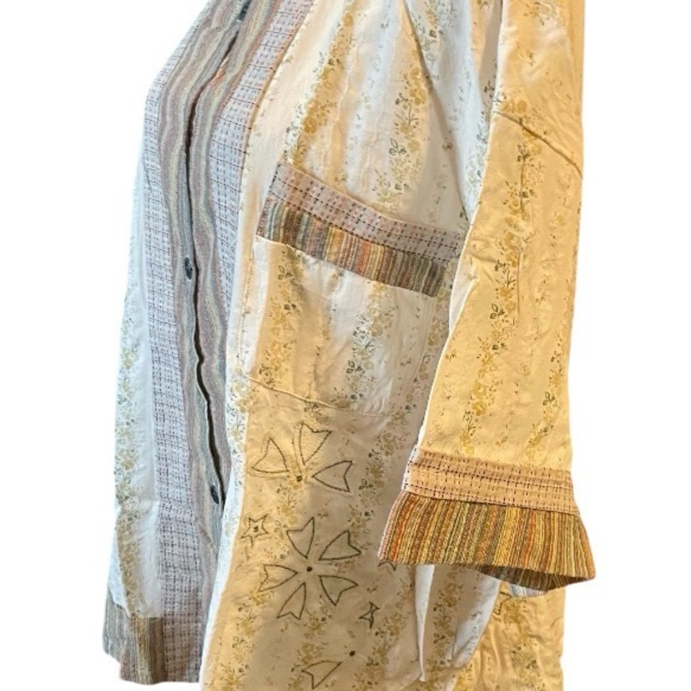 POL Printed Button Down Patchwork Short Sleeve Sh… - image 7